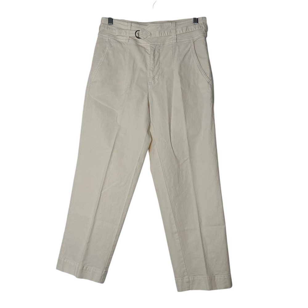 Anthropologie Pants Womens Size‎ 27 Beige High Rise Minimalist Belted Pockets